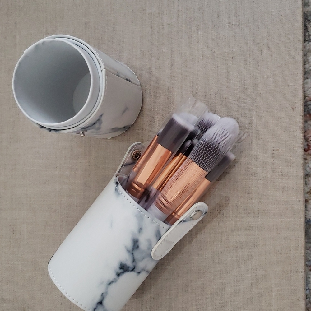 Professional 10 Piece Marble Makeup Brush set with Marble Brushe Holder - Picture 6 of 14